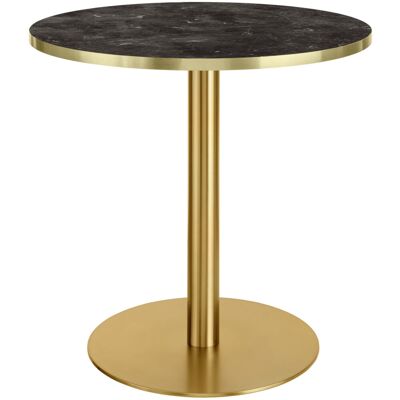 VEGA Esstisch Marvani Tischgestell Edelstahl; 75x80 cm (HxØ); Platte gold/schwarz/marmoriert, Gestell gold; rund VEGA Esstisch Marvani Tischgestell Edelstahl; 75x80 cm (HxØ); Platte gold/schwarz/marmoriert, Gestell gold; rund
