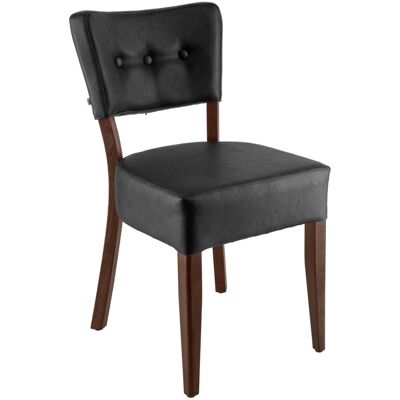 VEGA Stuhl Winslow Kunstleder; 45x53x83 cm (BxTxH); Sitz anthrazit, Gestell tabak gebeizt; 2 Stück / Pack VEGA Stuhl Winslow Kunstleder; 45x53x83 cm (BxTxH); Sitz anthrazit, Gestell tabak gebeizt; 2 Stück / Pack
