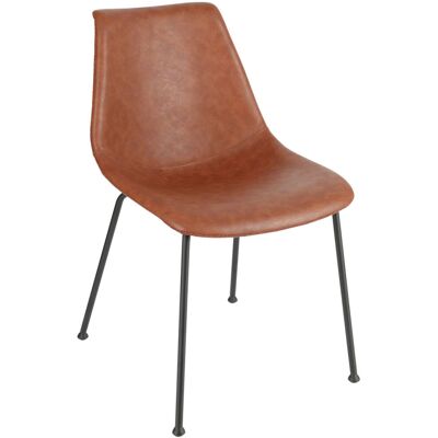 VEGA Stuhl Velaro Sitzfläche Kunstleder; 49x62x81 cm (BxTxH); Sitz rostbraun, Gestell schwarz; 2 Stück / Pack VEGA Stuhl Velaro Sitzfläche Kunstleder; 49x62x81 cm (BxTxH); Sitz rostbraun, Gestell schwarz; 2 Stück / Pack