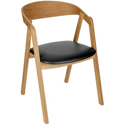 VEGA Stapelstuhl Calma Kunstleder Eiche; 54x53x79 cm (BxTxH); Sitz schwarz, Gestell eiche; 2 Stück / Pack VEGA Stapelstuhl Calma Kunstleder Eiche; 54x53x79 cm (BxTxH); Sitz schwarz, Gestell eiche; 2 Stück / Pack