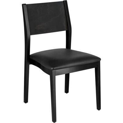 VEGA Stapelstuhl Stak Kunstleder; 48x51x86 cm (BxTxH); Sitz schwarz, Gestell wenge; 2 Stück / Pack VEGA Stapelstuhl Stak Kunstleder; 48x51x86 cm (BxTxH); Sitz schwarz, Gestell wenge; 2 Stück / Pack