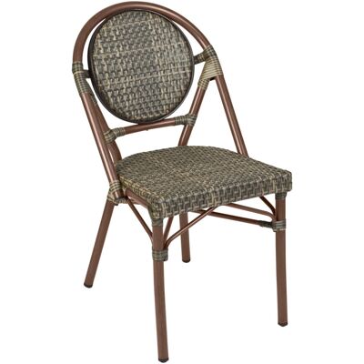 VEGA Outdoor Stapelstuhl Tolia ohne Armlehnen; 46x55x87.5 cm (BxTxH); Sitz tabak, Gestell dunkelbraun; 2 Stück / Pack VEGA Outdoor Stapelstuhl Tolia ohne Armlehnen; 46x55x87.5 cm (BxTxH); Sitz tabak, Gestell dunkelbraun; 2 Stück / Pack