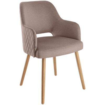 VEGA Stuhl Rombo Stoff; 46x47x85 cm (BxTxH); Sitz taupe, Gestell eiche VEGA Stuhl Rombo Stoff; 46x47x85 cm (BxTxH); Sitz taupe, Gestell eiche