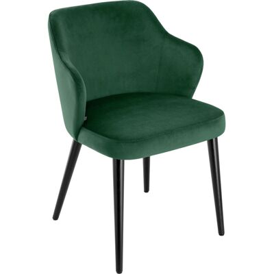 VEGA Polsterstuhl Katya Samt; 55x58x81 cm (BxTxH); Sitz tannengrün, Gestell schwarz VEGA Polsterstuhl Katya Samt; 55x58x81 cm (BxTxH); Sitz tannengrün, Gestell schwarz