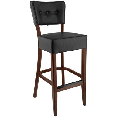 VEGA Barstuhl Winslow Kunstleder; 46x57x116 cm (BxTxH); Sitz anthrazit, Gestell tabak gebeizt; 2 Stück / Pack VEGA Barstuhl Winslow Kunstleder; 46x57x116 cm (BxTxH); Sitz anthrazit, Gestell tabak gebeizt; 2 Stück / Pack