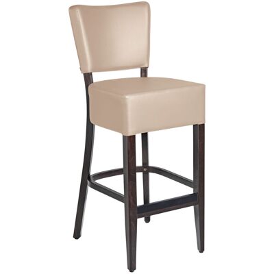 PULSIVA Barstuhl Prestige; 45x56x110 cm (BxTxH); Sitz beige, Gestell nussbaum PULSIVA Barstuhl Prestige; 45x56x110 cm (BxTxH); Sitz beige, Gestell nussbaum