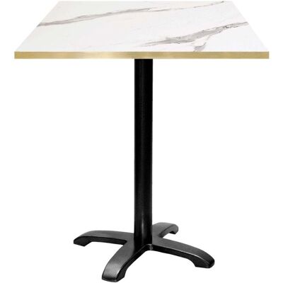 RestooTab Stehtisch Bazila quadratisch - Dekor Holz & Uni; 70x70x113 cm (LxBxH); Platte weiß, Gestell schwarz; quadratisch RestooTab Stehtisch Bazila quadratisch - Dekor Holz & Uni; 70x70x113 cm (LxBxH); Platte weiß, Gestell schwarz; quadratisch