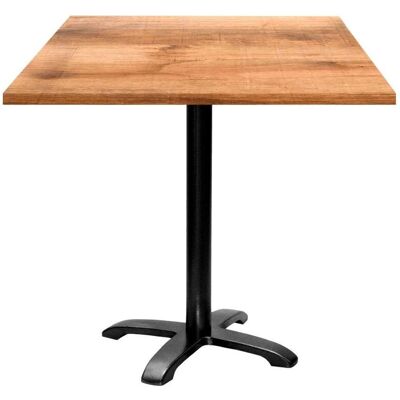 RestooTab Tisch Bazila quadratisch - Dekor Holz; 70x70x74 cm (LxBxH); Platte eiche/braun, Gestell schwarz; quadratisch RestooTab Tisch Bazila quadratisch - Dekor Holz; 70x70x74 cm (LxBxH); Platte eiche/braun, Gestell schwarz; quadratisch