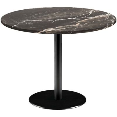 RestooTab Tisch Rome XL rund - Dekor Stein & Marmor; 75x120 cm (HxØ); Platte schwarz, Gestell schwarz; rund RestooTab Tisch Rome XL rund - Dekor Stein & Marmor; 75x120 cm (HxØ); Platte schwarz, Gestell schwarz; rund