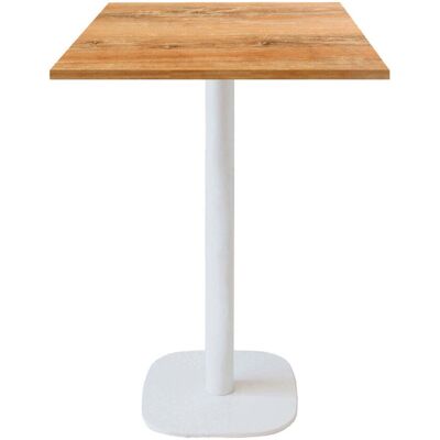 RestooTab Stehtisch Round quadratisch Gestell weiß - Dekor Holz & Uni; 60x60x113 cm (LxBxH); Platte eiche antik, Gestell weiß; quadratisch RestooTab Stehtisch Round quadratisch Gestell weiß - Dekor Holz & Uni; 60x60x113 cm (LxBxH); Platte eiche antik, Gestell weiß; quadratisch