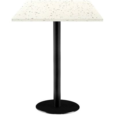 RestooTab Stehtisch Rome quadratisch - Dekor Stein; 60x60x113 cm (LxBxH); Platte terrazzo, Gestell schwarz; quadratisch RestooTab Stehtisch Rome quadratisch - Dekor Stein; 60x60x113 cm (LxBxH); Platte terrazzo, Gestell schwarz; quadratisch