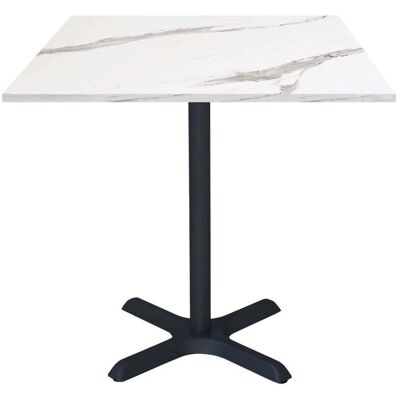 RestooTab Tisch Dina quadratisch - Dekor Stein; 70x70x74 cm (LxBxH); Platte weiß, Gestell schwarz; quadratisch RestooTab Tisch Dina quadratisch - Dekor Stein; 70x70x74 cm (LxBxH); Platte weiß, Gestell schwarz; quadratisch