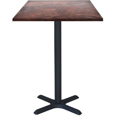 RestooTab Stehtisch Dina quadratisch - Dekor Stein; 60x60x112 cm (LxBxH); Platte rot, Gestell schwarz; quadratisch RestooTab Stehtisch Dina quadratisch - Dekor Stein; 60x60x112 cm (LxBxH); Platte rot, Gestell schwarz; quadratisch