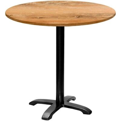 RestooTab Tisch Bazila rund - Dekor Holz; 74x80 cm (HxØ); Platte eiche antik, Gestell schwarz; rund RestooTab Tisch Bazila rund - Dekor Holz; 74x80 cm (HxØ); Platte eiche antik, Gestell schwarz; rund