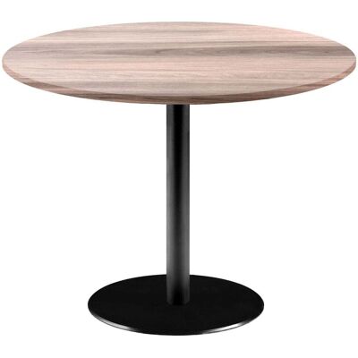 RestooTab Tisch Rome XL rund - Dekor Holz; 75x120 cm (HxØ); Platte eiche/hellgrau, Gestell schwarz; rund RestooTab Tisch Rome XL rund - Dekor Holz; 75x120 cm (HxØ); Platte eiche/hellgrau, Gestell schwarz; rund