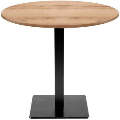 RestooTab Tisch Milan rund - Dekor Stein & Holz; 75x70 cm (HxØ); Platte eiche/natur, Gestell schwarz; rund RestooTab Tisch Milan rund - Dekor Stein & Holz; 75x70 cm (HxØ); Platte eiche/natur, Gestell schwarz; rund