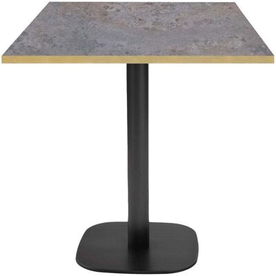 RestooTab Tisch Round quadratisch - Kanten messingfarben; 70x70x75 cm (LxBxH); Platte metall antik, Gestell schwarz; quadratisch RestooTab Tisch Round quadratisch - Kanten messingfarben; 70x70x75 cm (LxBxH); Platte metall antik, Gestell schwarz; quadratisch