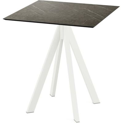 Feros Terrassentisch Infinity Weiß Gestell + HPL quadratisch; 70x70x73.2 cm (LxBxH); braun; quadratisch Feros Terrassentisch Infinity Weiß Gestell + HPL quadratisch; 70x70x73.2 cm (LxBxH); braun; quadratisch