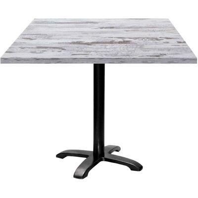 RestooTab Tisch Bazila quadratisch - Dekor Holz; 90x90x74 cm (LxBxH); Platte eiche/weiß, Gestell schwarz; quadratisch RestooTab Tisch Bazila quadratisch - Dekor Holz; 90x90x74 cm (LxBxH); Platte eiche/weiß, Gestell schwarz; quadratisch