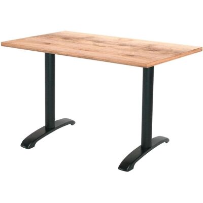 RestooTab Tisch Bazila rechteckig - Dekor Stein & Holz; 160x80x74 cm (LxBxH); Platte eiche/hellbraun, Gestell schwarz; rechteckig RestooTab Tisch Bazila rechteckig - Dekor Stein & Holz; 160x80x74 cm (LxBxH); Platte eiche/hellbraun, Gestell schwarz; rechteckig