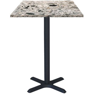 RestooTab Stehtisch Dina quadratisch - Dekor Stein; 60x60x112 cm (LxBxH); Platte grau/terrazzo, Gestell schwarz; quadratisch RestooTab Stehtisch Dina quadratisch - Dekor Stein; 60x60x112 cm (LxBxH); Platte grau/terrazzo, Gestell schwarz; quadratisch