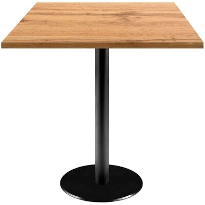 RestooTab Tisch Rome quadratisch - Dekor Holz; 70x70x75 cm (LxBxH); Platte eiche, Gestell schwarz; quadratisch RestooTab Tisch Rome quadratisch - Dekor Holz; 70x70x75 cm (LxBxH); Platte eiche, Gestell schwarz; quadratisch