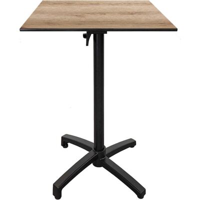 RestooTab Outdoor Klapp-Stehtisch Diabolo quadratisch; 60x60x111 cm (LxBxH); Platte eiche/natur, Gestell schwarz; quadratisch RestooTab Outdoor Klapp-Stehtisch Diabolo quadratisch; 60x60x111 cm (LxBxH); Platte eiche/natur, Gestell schwarz; quadratisch
