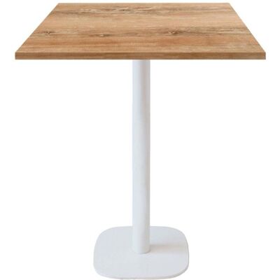 RestooTab Stehtisch Round quadratisch Gestell weiß - Dekor Holz & Uni; 70x70x113 cm (LxBxH); Platte eiche antik, Gestell weiß; quadratisch RestooTab Stehtisch Round quadratisch Gestell weiß - Dekor Holz & Uni; 70x70x113 cm (LxBxH); Platte eiche antik, Gestell weiß; quadratisch