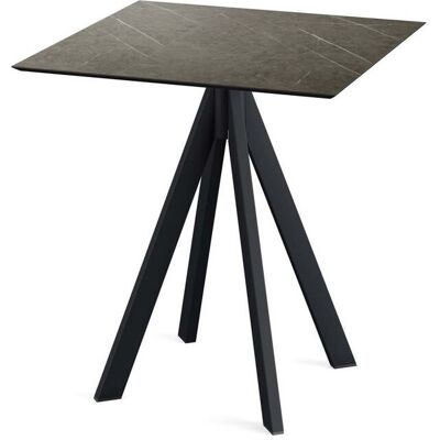 Feros Terrassentisch Infinity Schwarz Gestell + HPL quadratisch; 70x70x73.2 cm (LxBxH); braun; quadratisch Feros Terrassentisch Infinity Schwarz Gestell + HPL quadratisch; 70x70x73.2 cm (LxBxH); braun; quadratisch
