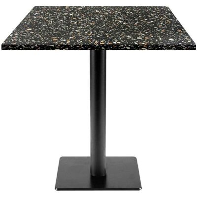 RestooTab Tisch Milan T quadratisch - Dekore Steine; 70x70x75 cm (LxBxH); schwarz/terrazzo; quadratisch RestooTab Tisch Milan T quadratisch - Dekore Steine; 70x70x75 cm (LxBxH); schwarz/terrazzo; quadratisch