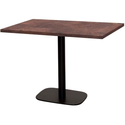 RestooTab Tisch Round rechteckig - Dekor Stein & Holz; 120x70x75 cm (LxBxH); Platte metall verrostet, Gestell schwarz; rechteckig RestooTab Tisch Round rechteckig - Dekor Stein & Holz; 120x70x75 cm (LxBxH); Platte metall verrostet, Gestell schwarz; rechteckig