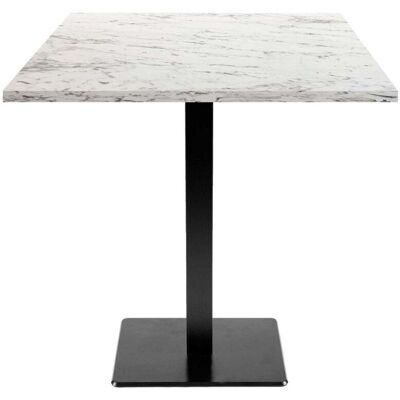 RestooTab Tisch Milan quadratisch - Dekor Stein & Holz; 70x70x75 cm (LxBxH); Platte weiß/steingrau/marmoriert, Gestell schwarz; quadratisch RestooTab Tisch Milan quadratisch - Dekor Stein & Holz; 70x70x75 cm (LxBxH); Platte weiß/steingrau/marmoriert, Gestell schwarz; quadratisch