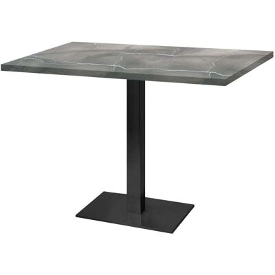 RestooTab Tisch Milan rechteckig - Dekor Stein & Holz; 120x70x75 cm (LxBxH); Platte grau/blau/marmoriert, Gestell schwarz; rechteckig RestooTab Tisch Milan rechteckig - Dekor Stein & Holz; 120x70x75 cm (LxBxH); Platte grau/blau/marmoriert, Gestell schwarz; rechteckig