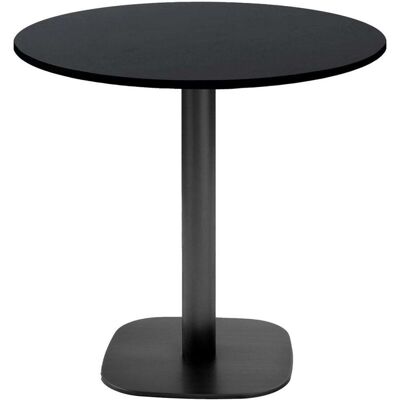 RestooTab Tisch Round rund - Dekor Stein & Holz; 75x70 cm (HxØ); Platte schwarz, Gestell schwarz; rund RestooTab Tisch Round rund - Dekor Stein & Holz; 75x70 cm (HxØ); Platte schwarz, Gestell schwarz; rund
