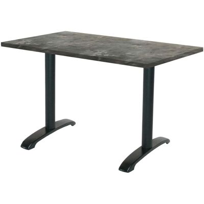 RestooTab Tisch Bazila rechteckig - Dekor Stein & Holz; 160x80x74 cm (LxBxH); Platte graublau, Gestell schwarz; rechteckig RestooTab Tisch Bazila rechteckig - Dekor Stein & Holz; 160x80x74 cm (LxBxH); Platte graublau, Gestell schwarz; rechteckig