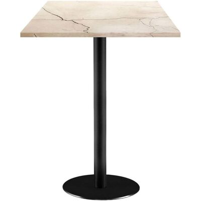 RestooTab Stehtisch Rome quadratisch - Dekor Stein; 60x60x113 cm (LxBxH); Platte sand, Gestell schwarz; quadratisch RestooTab Stehtisch Rome quadratisch - Dekor Stein; 60x60x113 cm (LxBxH); Platte sand, Gestell schwarz; quadratisch