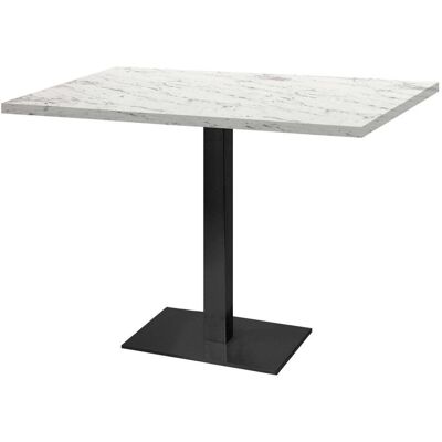 RestooTab Tisch Milan rechteckig - Dekor Stein & Holz; 120x70x75 cm (LxBxH); Platte weiß/steingrau/marmoriert, Gestell schwarz; rechteckig RestooTab Tisch Milan rechteckig - Dekor Stein & Holz; 120x70x75 cm (LxBxH); Platte weiß/steingrau/marmoriert, Gestell schwarz; rechteckig