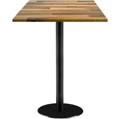 RestooTab Stehtisch Rome quadratisch - Dekor Holz; 60x60x113 cm (LxBxH); Platte eiche/dunkelbraun, Gestell schwarz; quadratisch RestooTab Stehtisch Rome quadratisch - Dekor Holz; 60x60x113 cm (LxBxH); Platte eiche/dunkelbraun, Gestell schwarz; quadratisch