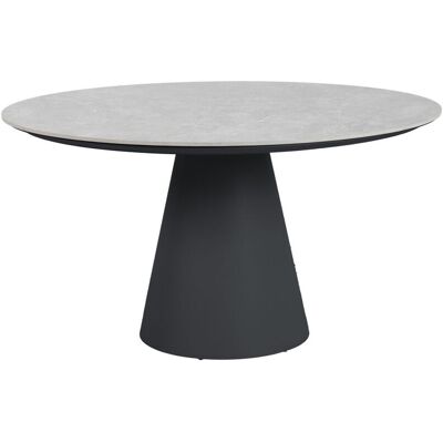 Barths Cuba - Runder Dining Tisch Ø 140 cm; 140x140x140x75 cm (LxBxØxH); Platte grau, Gestell schwarz Barths Cuba - Runder Dining Tisch Ø 140 cm; 140x140x140x75 cm (LxBxØxH); Platte grau, Gestell schwarz