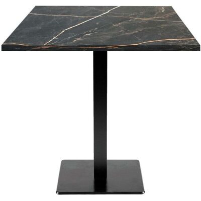 RestooTab Tisch Milan quadratisch - Dekor Stein & Holz; 70x70x75 cm (LxBxH); Platte schwarz, Gestell schwarz; quadratisch RestooTab Tisch Milan quadratisch - Dekor Stein & Holz; 70x70x75 cm (LxBxH); Platte schwarz, Gestell schwarz; quadratisch