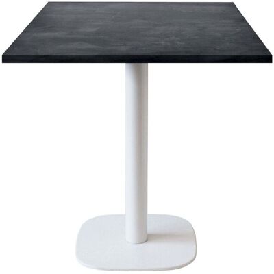 Restootab - Runder Tisch - 70x70cm - Weißschiefer-Optik Restootab - Runder Tisch - 70x70cm - Weißschiefer-Optik