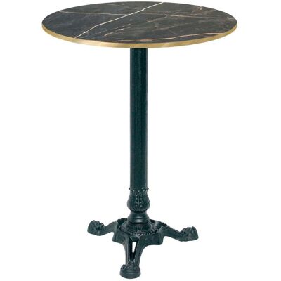 RestooTab Stehtisch Bistrot Ø60cm - Modell Berbre Capuccino mit messingfarbenen Kanten; 60x60x113x60 cm (LxBxHxØ); schwarz/gold/messing; Gestell schwarz; rund RestooTab Stehtisch Bistrot Ø60cm - Modell Berbre Capuccino mit messingfarbenen Kanten; 60x60x113x60 cm (LxBxHxØ); schwarz/gold/messing; Gestell schwarz; rund