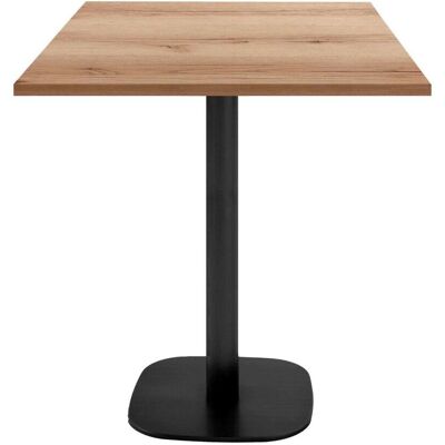 RestooTab Snacktisch Round quadratisch - Dekor Stein & Holz; 70x70x93 cm (LxBxH); Platte eiche/natur, Gestell schwarz; quadratisch RestooTab Snacktisch Round quadratisch - Dekor Stein & Holz; 70x70x93 cm (LxBxH); Platte eiche/natur, Gestell schwarz; quadratisch