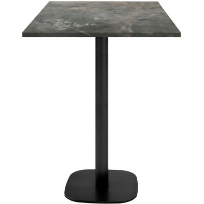 RestooTab Stehtisch Round quadratisch - Dekor Stein & Holz; 60x60x113 cm (LxBxH); Platte graublau, Gestell schwarz; quadratisch RestooTab Stehtisch Round quadratisch - Dekor Stein & Holz; 60x60x113 cm (LxBxH); Platte graublau, Gestell schwarz; quadratisch