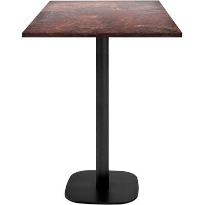 RestooTab Stehtisch Round quadratisch - Dekor Stein & Holz; 60x60x113 cm (LxBxH); Platte metall verrostet, Gestell schwarz; quadratisch RestooTab Stehtisch Round quadratisch - Dekor Stein & Holz; 60x60x113 cm (LxBxH); Platte metall verrostet, Gestell schwarz; quadratisch