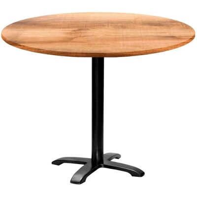 RestooTab Tisch Bazila rund - Dekor Holz; 74x110 cm (HxØ); Platte eiche/braun, Gestell schwarz; rund RestooTab Tisch Bazila rund - Dekor Holz; 74x110 cm (HxØ); Platte eiche/braun, Gestell schwarz; rund