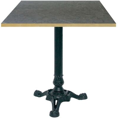 RestooTab Tisch Bistrot 70x70cm - Modell Berbre Capuccino mit messingfarbenen Kanten; 70x70x75 cm (LxBxH); schwarz/dunkelgrau/messing; Gestell schwarz; quadratisch RestooTab Tisch Bistrot 70x70cm - Modell Berbre Capuccino mit messingfarbenen Kanten; 70x70x75 cm (LxBxH); schwarz/dunkelgrau/messing; Gestell schwarz; quadratisch