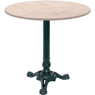 RestooTab Tisch Bistrot Ø70cm - Modell Calacatta; 70x70x75x70 cm (LxBxHxØ); wollweiß/beige/marmoriert; Gestell schwarz; rund RestooTab Tisch Bistrot Ø70cm - Modell Calacatta; 70x70x75x70 cm (LxBxHxØ); wollweiß/beige/marmoriert; Gestell schwarz; rund