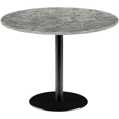 RestooTab Tisch Rome XL rund - Dekor Stein & Marmor; 75x120 cm (HxØ); Platte steingrau/marmoriert, Gestell schwarz; rund RestooTab Tisch Rome XL rund - Dekor Stein & Marmor; 75x120 cm (HxØ); Platte steingrau/marmoriert, Gestell schwarz; rund