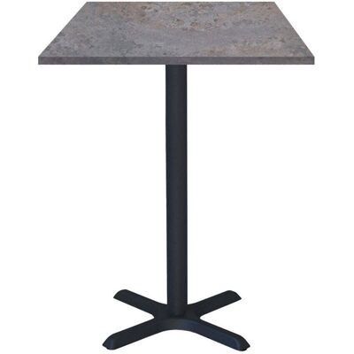 RestooTab Stehtisch Dina quadratisch - Dekor Stein; 60x60x112 cm (LxBxH); Platte metall antik, Gestell schwarz; quadratisch RestooTab Stehtisch Dina quadratisch - Dekor Stein; 60x60x112 cm (LxBxH); Platte metall antik, Gestell schwarz; quadratisch